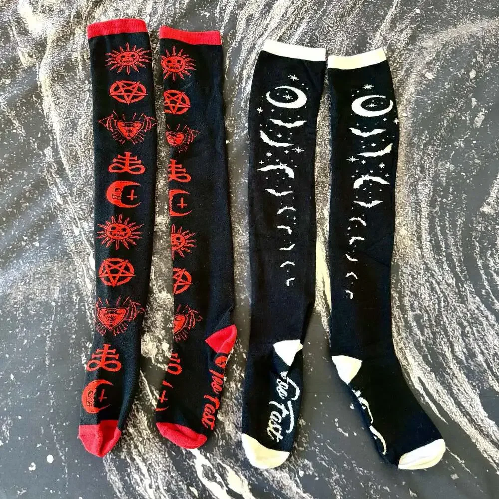 Too Fast Over-the-Knee Thigh High Alternative Goth Socks Bundle